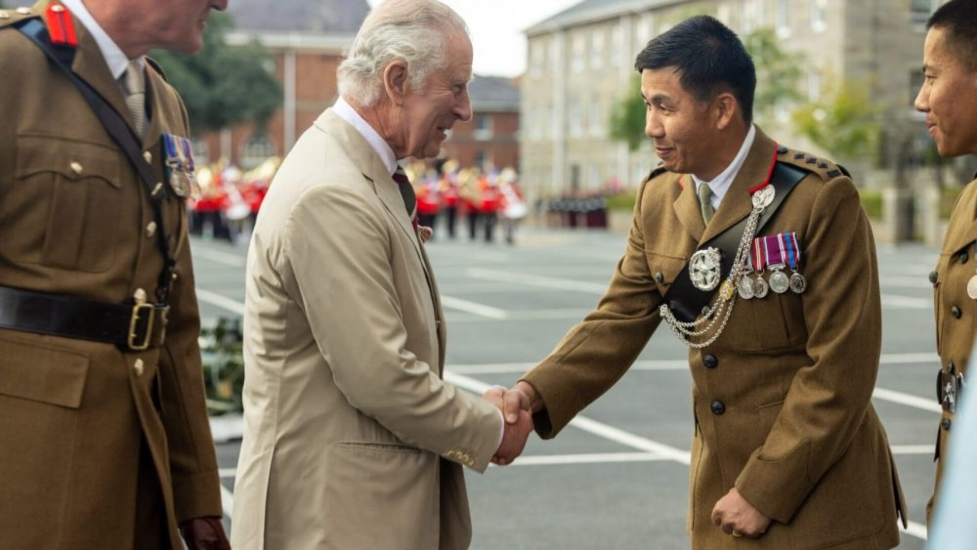 King Charles III meets with Gurkhas from Gurkha Wing (Mandalay)