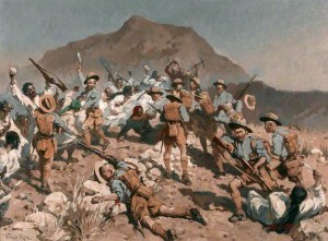 Troubled Frontiers Well before the mutiny British India had experienced great difficulty in maintaining control of its North Western and North Eastern boundaries. In the North West the hardy and rebellious Pathan tribesmen were disinclined to admit of British control and behaved accordingly. Isolated British garrisons were continually being attacked whilst relieving columns were harried incessantly by Pathan marksmen whose natural shooting and fieldcraft skills made them formidable foes. This continual fighting was further complicated by the presence of the vital buffer state of Afghanistan further to the West. With some reason Britain feared that Russia would gain control of Afghanistan and use it as a gateway to attack British India. To avoid this Britain tried to ensure that Afghanistan was pro British even to the extent of political interference in the internal workings of governance and Royal succession . This interference was bitterly resented and led on several occasions to outright war in which Britain suffered a number of reverses even on one occasion having an occupying force trying to extricate itself from Kabul back to India being totally wiped out. This political and military manoevering between British India and Russia with Afghanistan as the prize was known as the `Great Game’and gave rise to a host of Kipling’s stories and ballads. We will see that Gurkhas played a significant part in this deadly game. To the East in Burma the mountain tribes resented the assumed domination of Britain over their tribal lands and reacted by attacking newly established tea growing plantations and ambushing relieving troops as they arrived. Here the terrain was entirely different, great swathes of thick jungle cloaked the precipitous hills making the going at best difficult and at times impossible. It was a terrain that Allied troops would become all too familiar with in World War Two. To the Far North beyond Nepal and the vast wall of the Himalayas lay Tibet and China, areas that could easily become hostile and threaten British India. Troubled Frontiers Well before the mutiny British India had experienced great difficulty in maintaining control of its North Western and North Eastern boundaries. In the North West the hardy and rebellious Pathan tribesmen were disinclined to admit of British control and behaved accordingly. Isolated British garrisons were continually being attacked whilst relieving columns were harried incessantly by Pathan marksmen whose natural shooting and fieldcraft skills made them formidable foes. This continual fighting was further complicated by the presence of the vital buffer state of Afghanistan further to the West. With some reason Britain feared that Russia would gain control of Afghanistan and use it as a gateway to attack British India. To avoid this Britain tried to ensure that Afghanistan was pro British even to the extent of political interference in the internal workings of governance and Royal succession . This interference was bitterly resented and led on several occasions to outright war in which Britain suffered a number of reverses even on one occasion having an occupying force trying to extricate itself from Kabul back to India being totally wiped out. This political and military manoevering between British India and Russia with Afghanistan as the prize was known as the `Great Game’and gave rise to a host of Kipling’s stories and ballads. We will see that Gurkhas played a significant part in this deadly game. To the East in Burma the mountain tribes resented the assumed domination of Britain over their tribal lands and reacted by attacking newly established tea growing plantations and ambushing relieving troops as they arrived. Here the terrain was entirely different, great swathes of thick jungle cloaked the precipitous hills making the going at best difficult and at times impossible. It was a terrain that Allied troops would become all too familiar with in World War Two. To the Far North beyond Nepal and the vast wall of the Himalayas lay Tibet and China, areas that could easily become hostile and threaten British India.