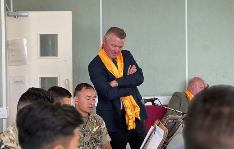 The Band of the Brigade of Gurkhas host the Corps Colonel of the Royal Corps of Army Music The Band of the Brigade of Gurkhas host the Corps Colonel of the Royal Corps of Army Music