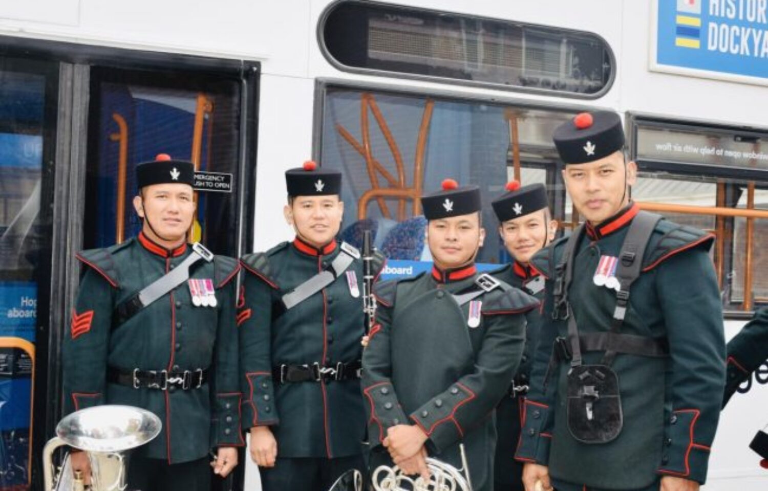 The Band of the Brigade of Gurkhas support the Royal Logistic Corps 30th