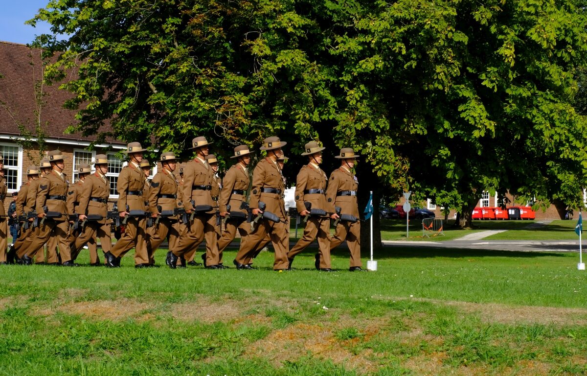 Gurkha Company (Tavoleto) formation parade in Warminster Gurkha