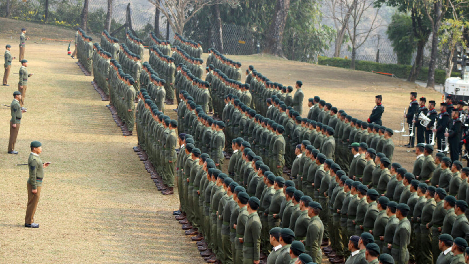 Head of the British Army inspects the new Gurkhas