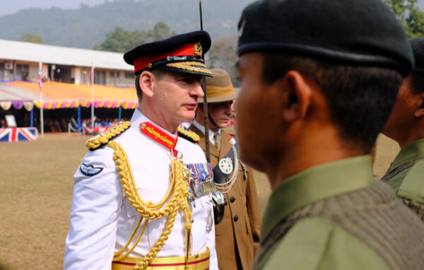 Head of the British Army inspects the new Gurkhas