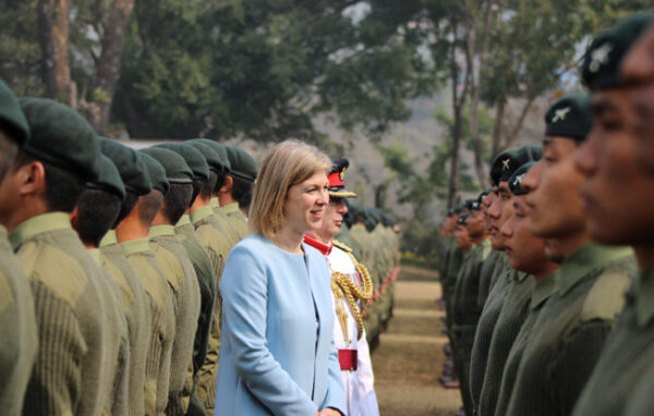 Head of the British Army inspects the new Gurkhas
