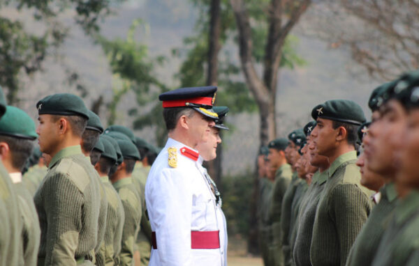 Head of the British Army inspects the new Gurkhas