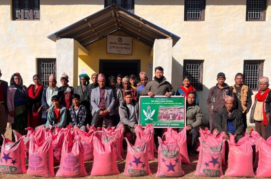 The Band of the Brigade of Gurkhas Supporting Earthquake Victims in Jajarkot