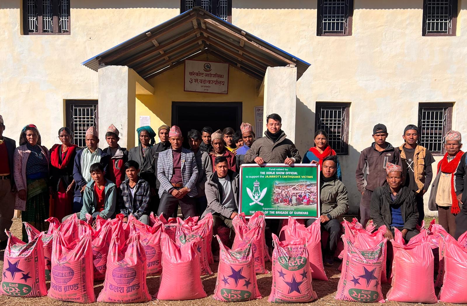 Band of the Brigade of Gurkhas Supporting Earthquake Victims in