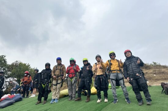 Paragliding in Pokhara With the Gurkha Band