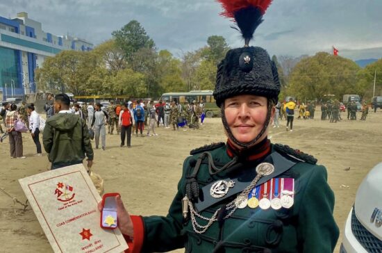Director of Music, Captain Esther Hayes receives Nepali Army Chief of Army Staff Commendation