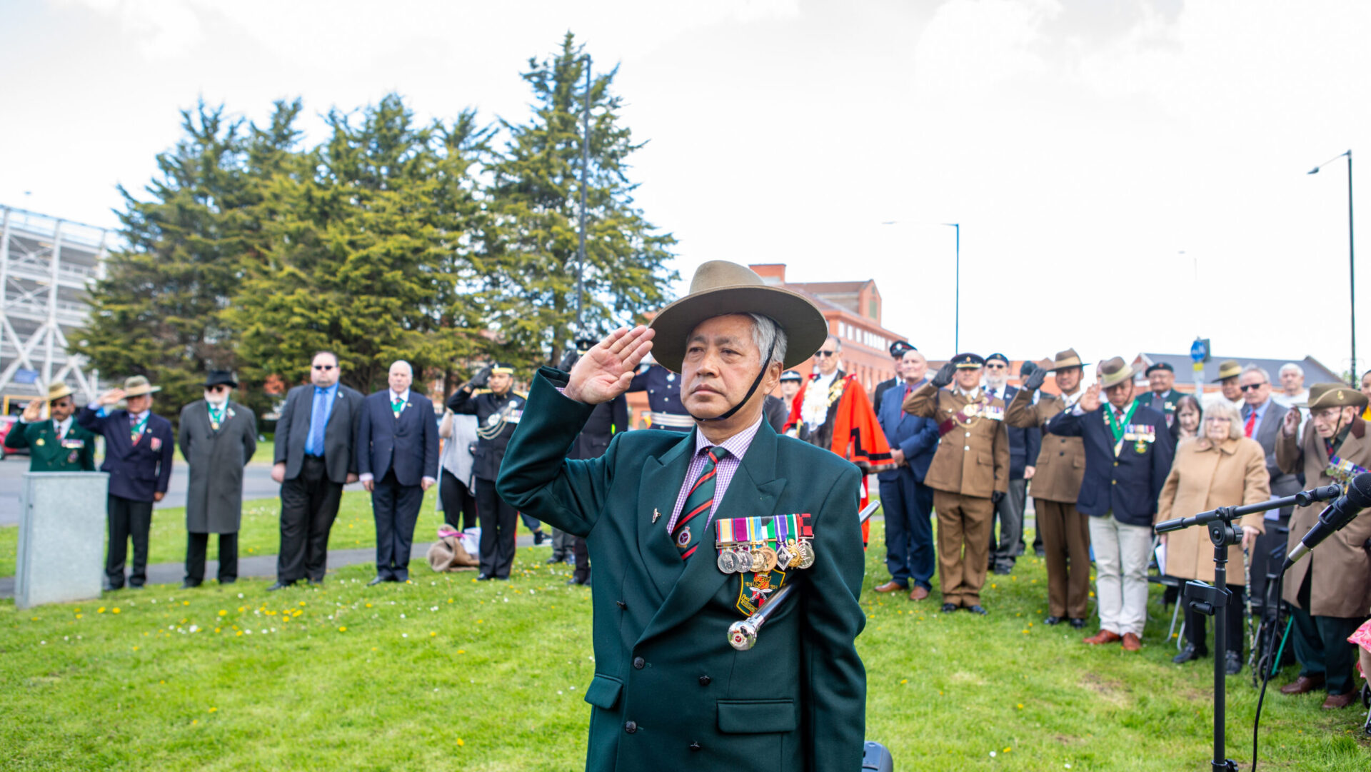 Gurkha Veterans in Nuneaton Pay Their Respects at the Gurkha Memorial