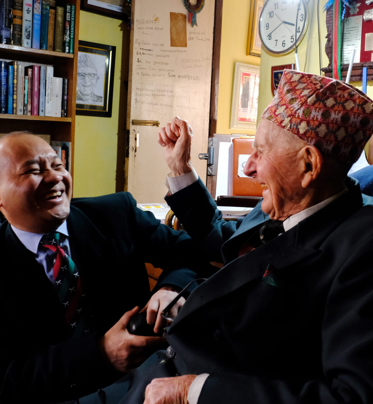 The Royal Gurkha Rifles Officers visit Colonel (Retd) J P Cross OBE The Royal Gurkha Rifles Officers visit Colonel (Retd) J P Cross OBE