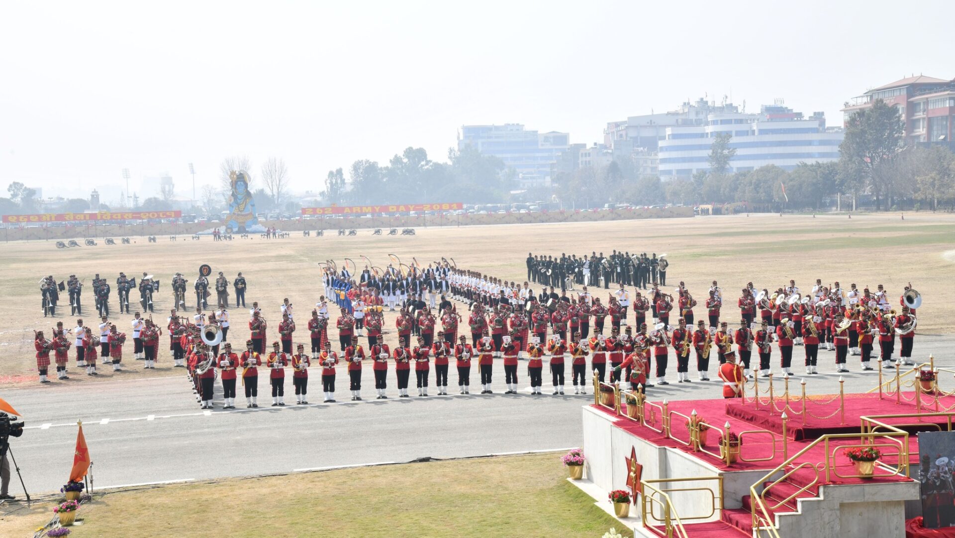 British Gurkhas Nepal Officers Witness the Parade to Celebrate the 262nd Raising Day of the Nepali Army