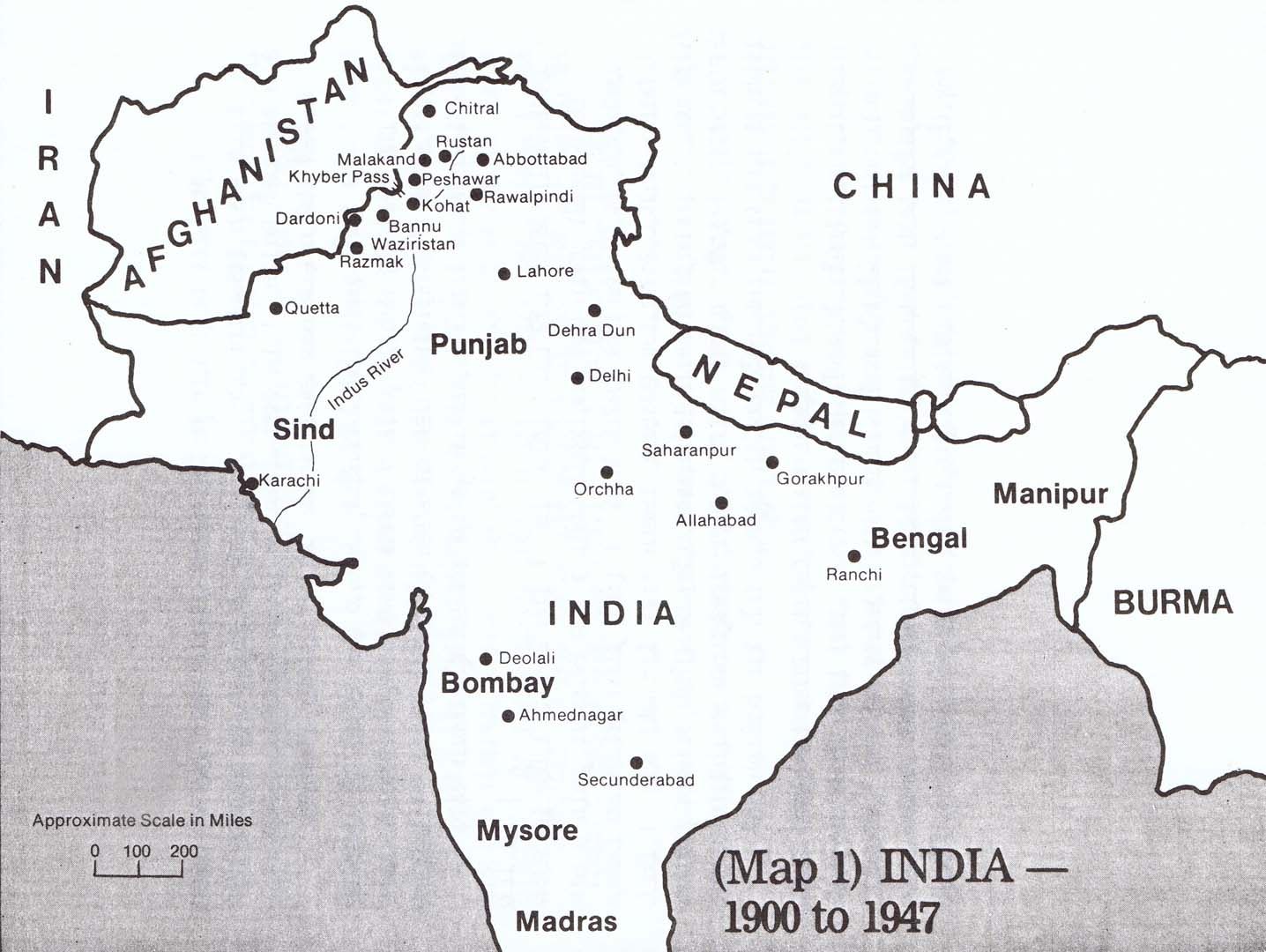 Map of India 1900 -1947 Map of India 1900 -1947