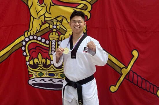 Lance Corporal (LCpl) Suraj from Gurkha Coy Sittang represented the British Army Martial Arts Team