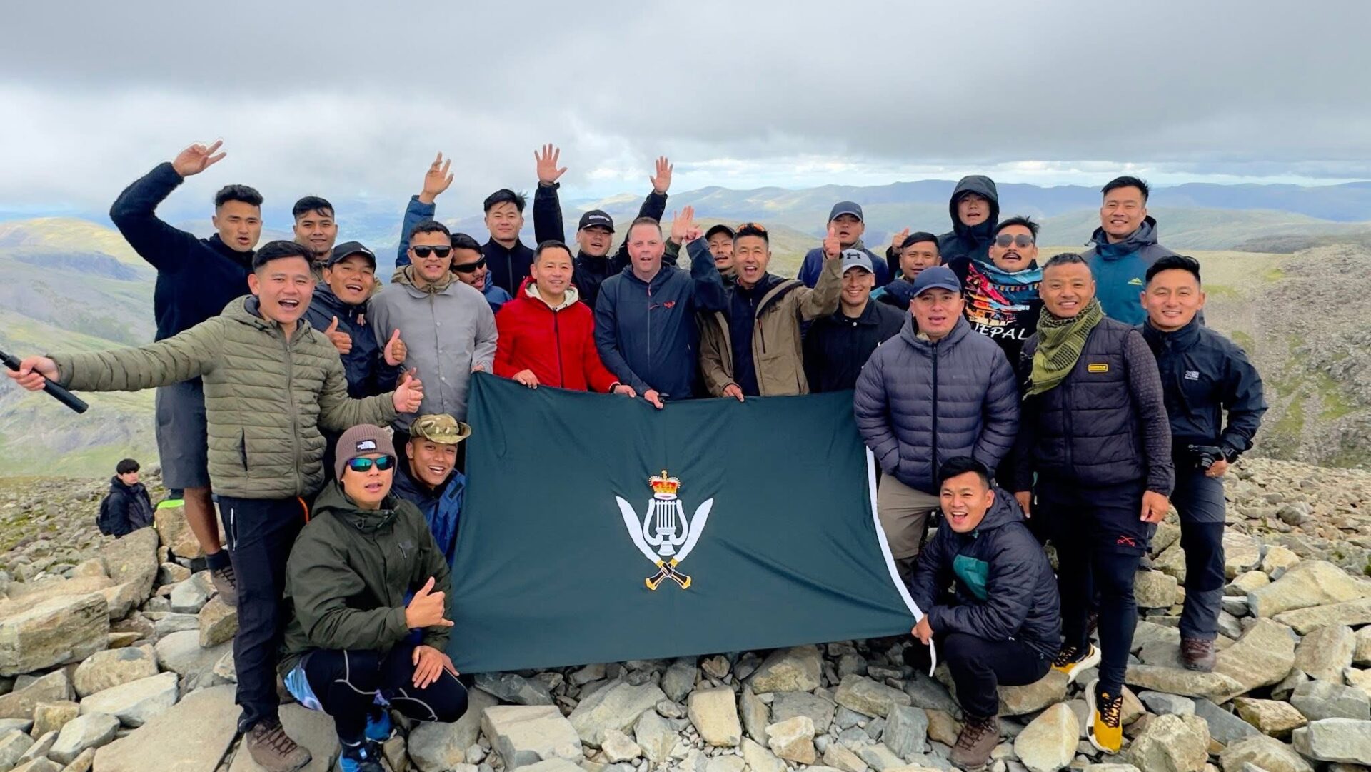 Tackling Scafell Pike with The Band of the Brigade of Gurkhas