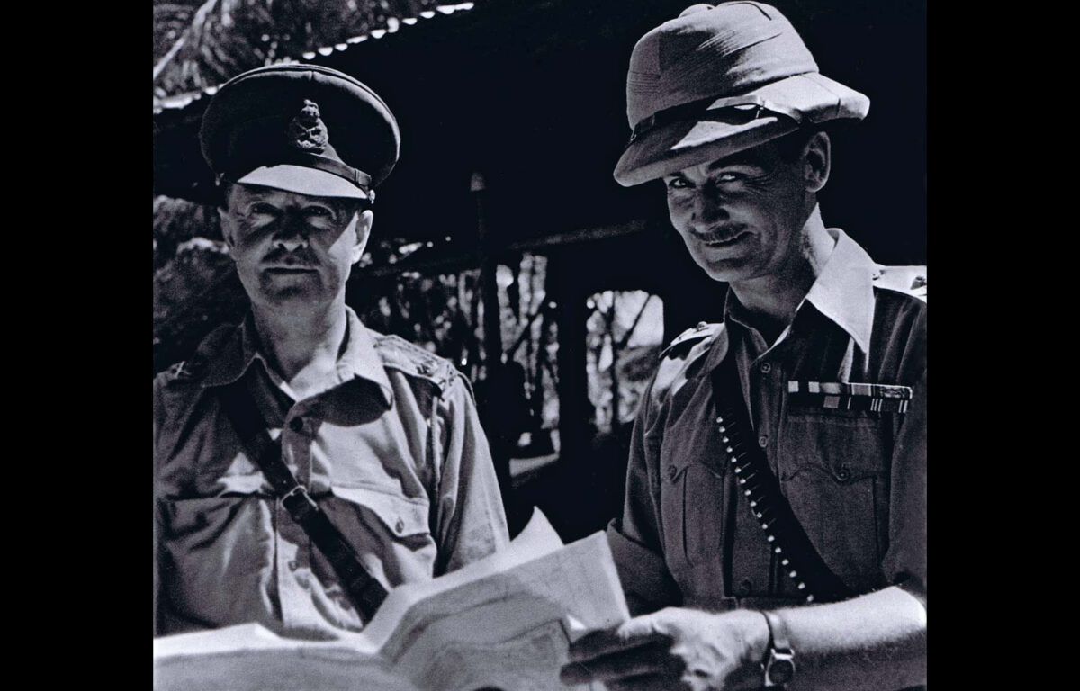 Field Marshal Lord Alexander and Maj Gen J Bruce Scott somewhere in Burma early 1943