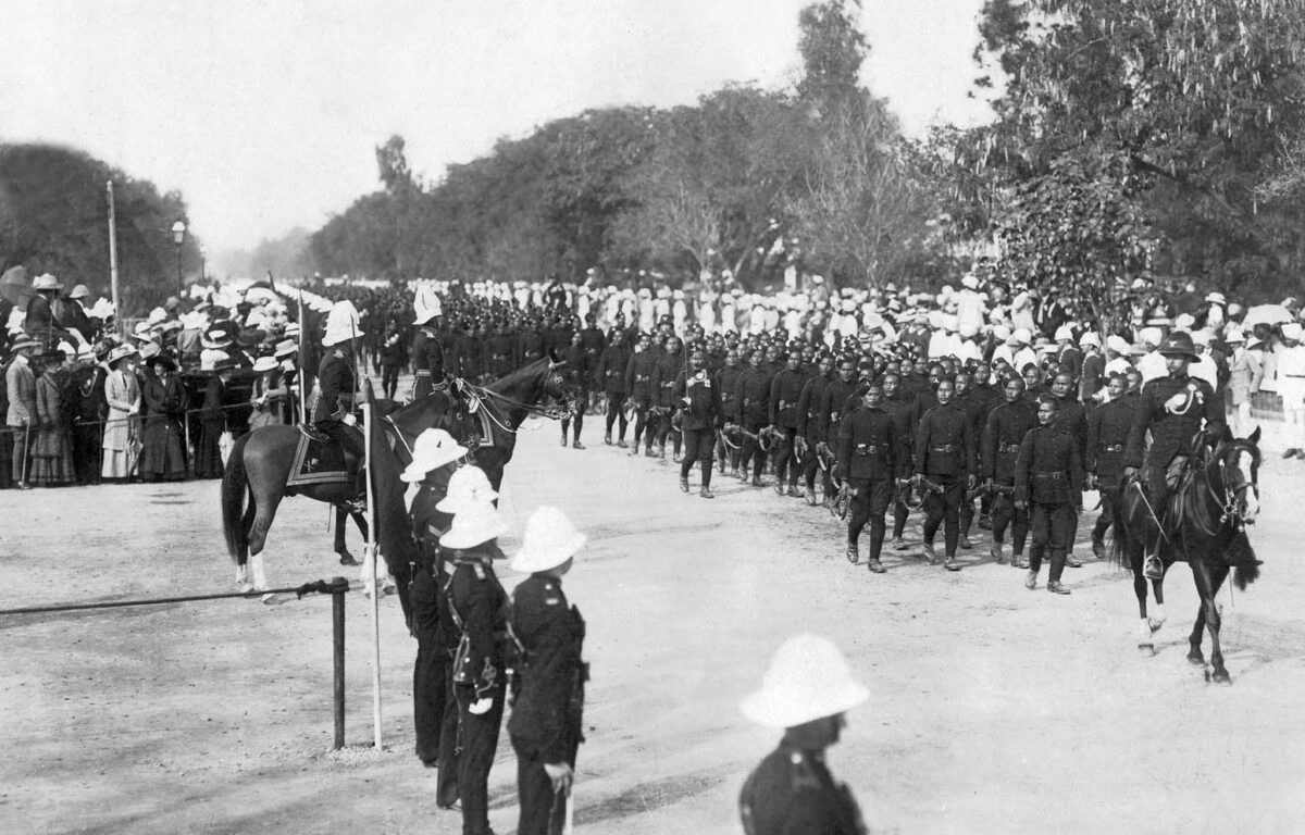 1st Battalion marches past Rawalpindi In February 1910