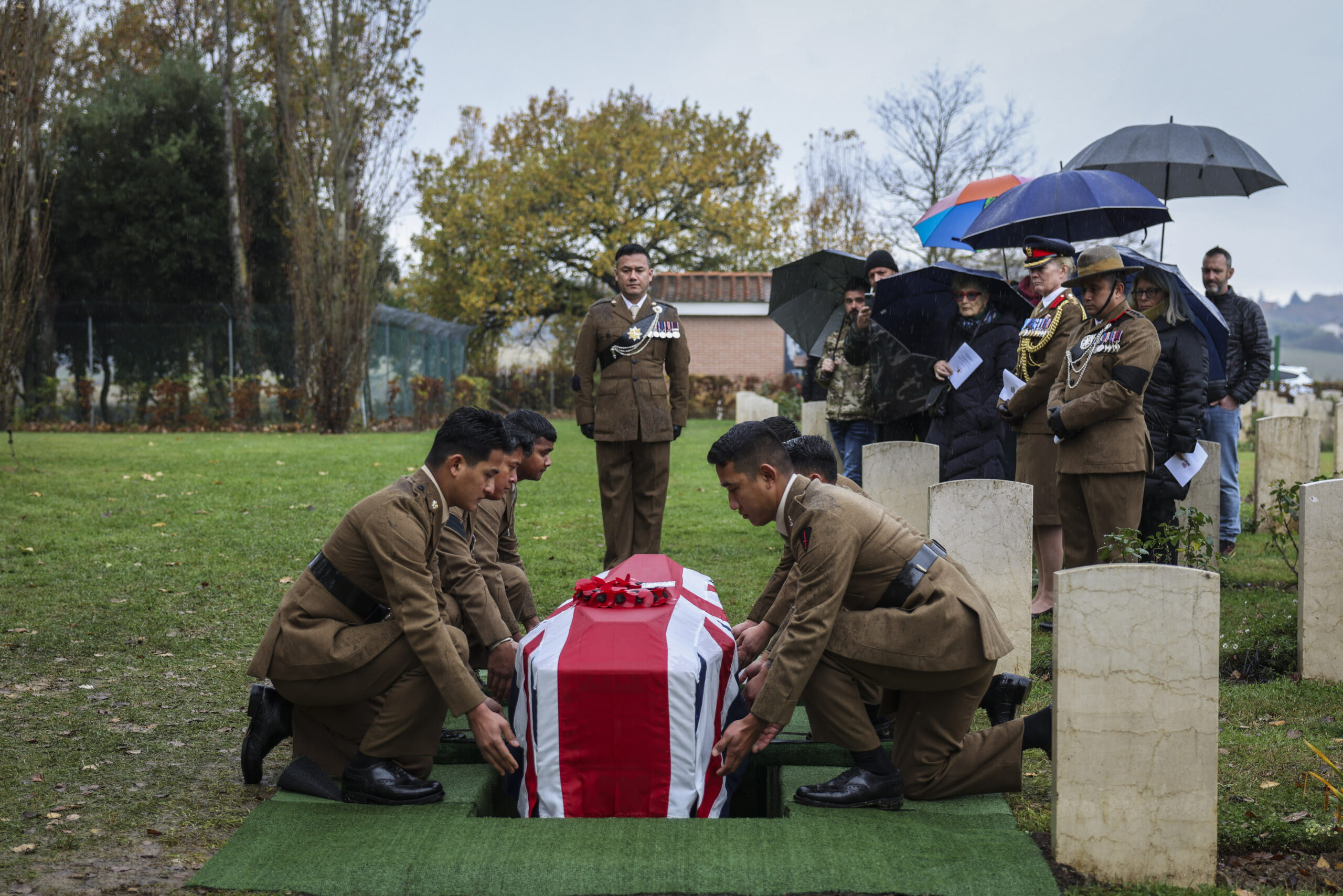 Gurkhas Support the Burial of An Unknown Soldier in Italy