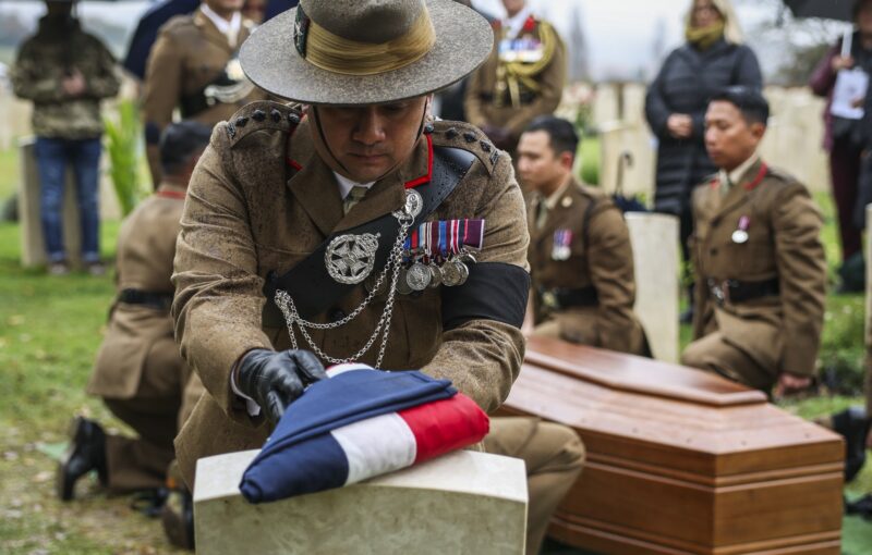 Gurkhas Support the Burial of An Unknown Soldier in Italy