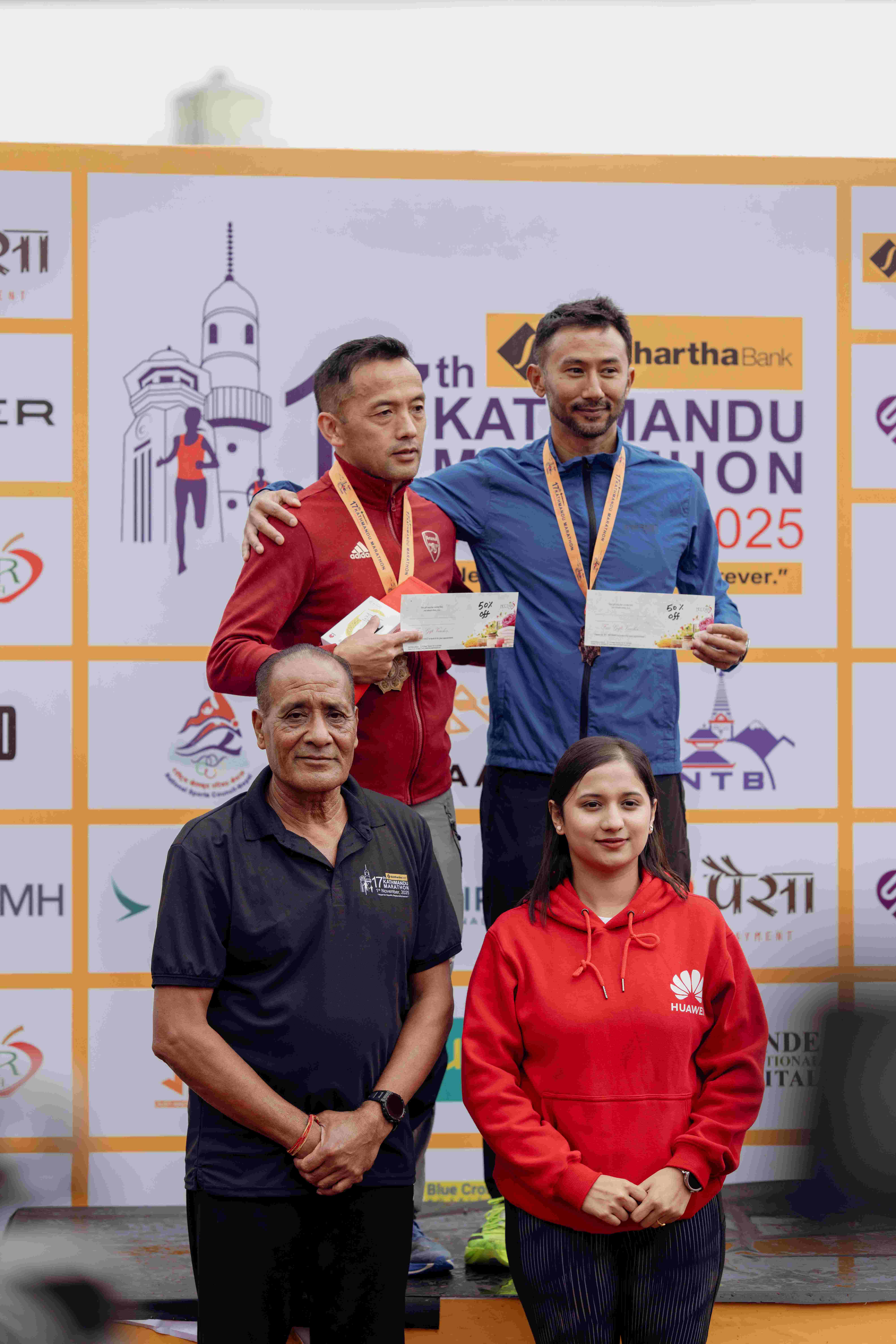 British Gurkhas Nepal Personnel Secure Podiums during the 17th Kathmandu Marathon