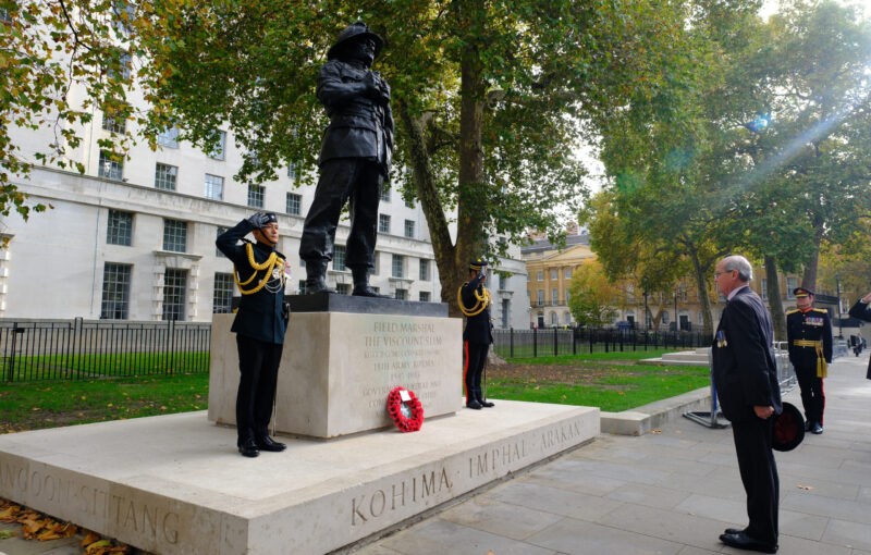 Field Marshal Slim statue London and Gurkhas Field Marshal Slim statue London and Gurkhas