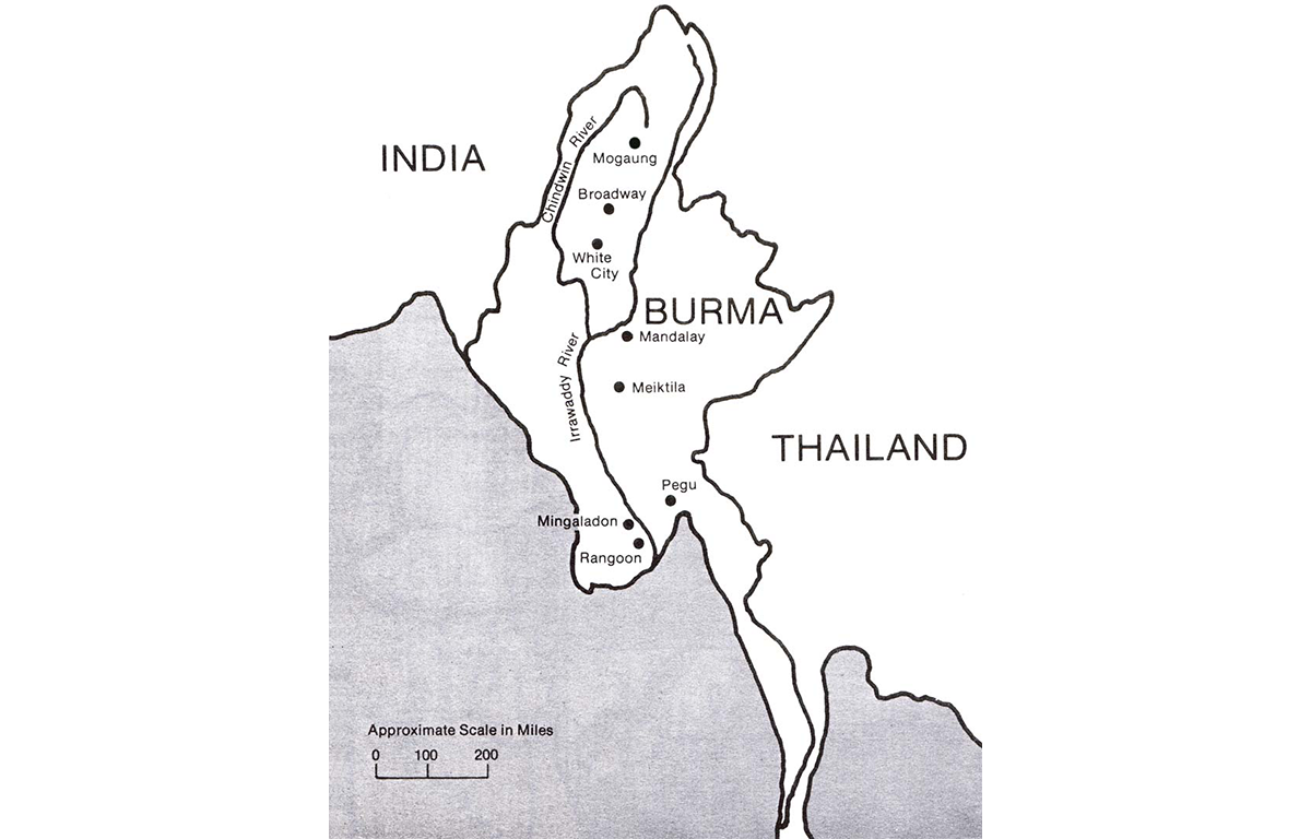 Map of India Burmna Thailand