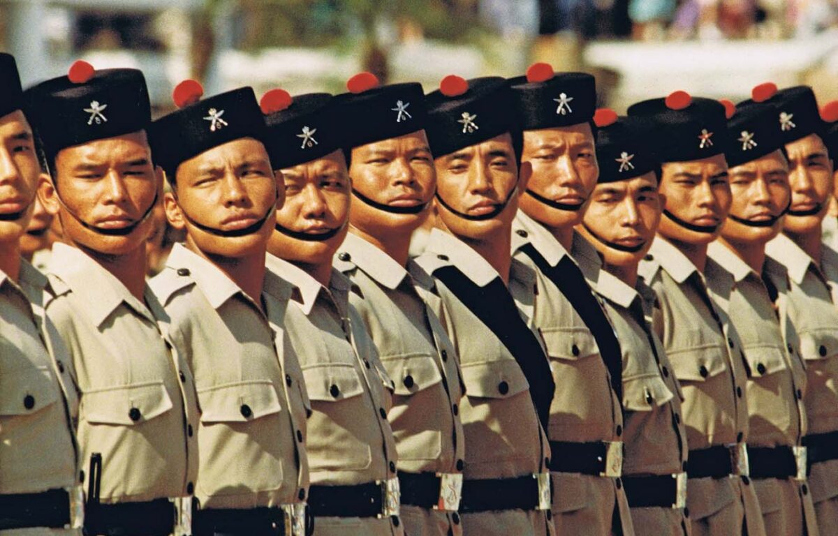 The Guard of Honour for Her Majesty Hong Kong 1986.