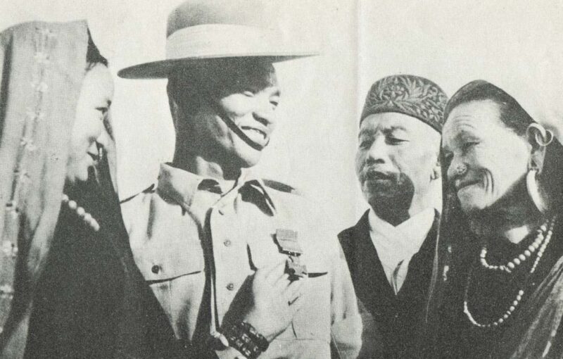 Tulbahadur with his family after receiving his VC from the Viceroy HE Field Marshal Lord Wavell, at a spacial parade in the REd Fort, Delhi on 3 March 1945.