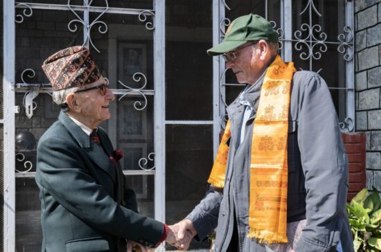 Lord Ashcroft Meets Lieutenant Colonel (Retd) J P Cross OBE in Pokhara