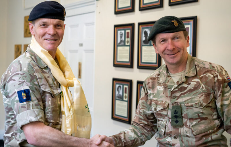 Commander 1st (UK)Signal Brigade and Gurkha Major Queen’s Gurkha Signals Visit Headquarters Brigade of Gurkhas