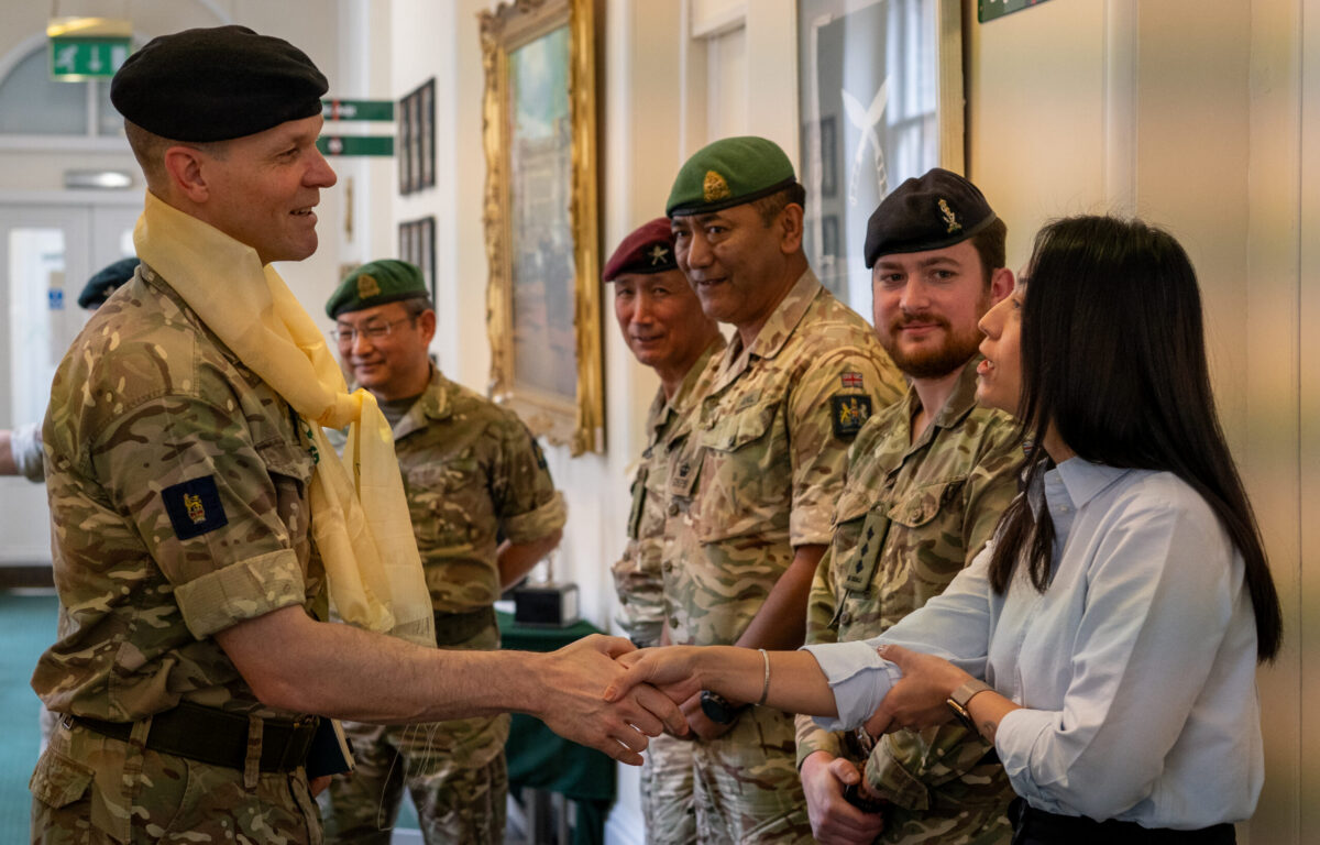 Commander 1st (UK)Signal Brigade and Gurkha Major Queen’s Gurkha Signals Visit Headquarters Brigade of Gurkhas