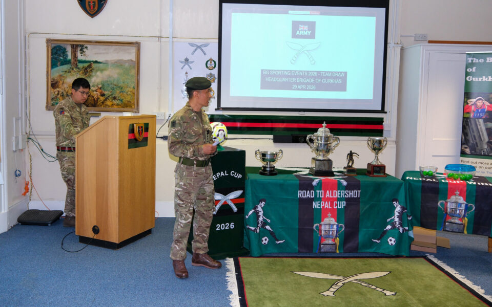 Nepal Cup Draw at HQ Brigade of Gurkhas Apr 26