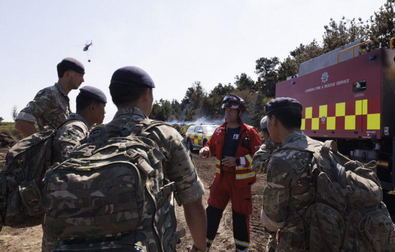 Gurkhas firefighting in South Wales Gurkhas firefighting in South Wales