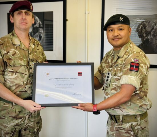 Captain Deepakkumar Gurung - Commandant Soldier Academy Commendation